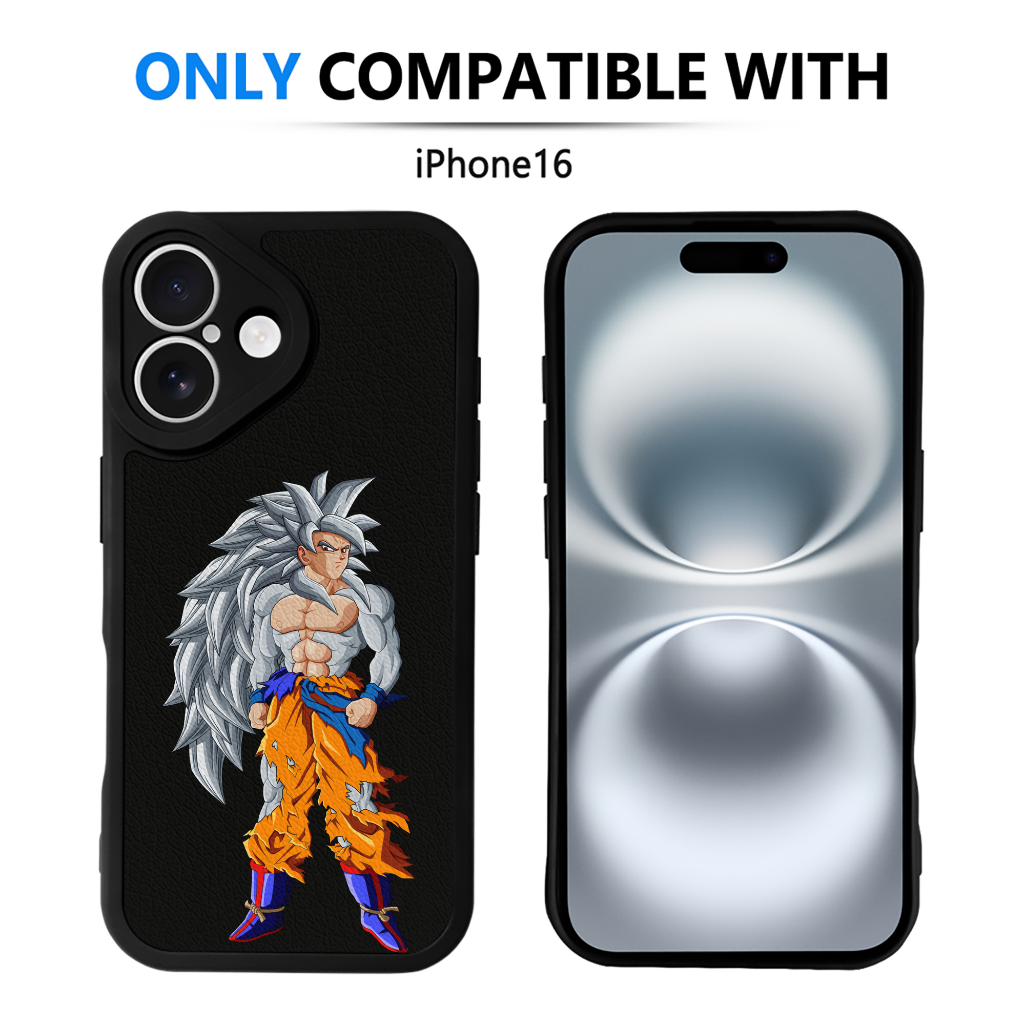 （画像用） ドラゴンボール 孫悟空（そん ごくう）Son Goku カカロット DRAGON BALL Kakarotto 【iPhone 16シリーズ対応】シリコンスマホケース（レザー調） 材質：シリコン